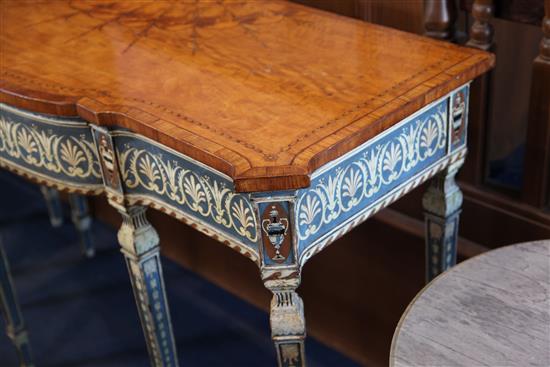 A pair of Neo-Classical style breakfront side tables, W.4ft 7in.